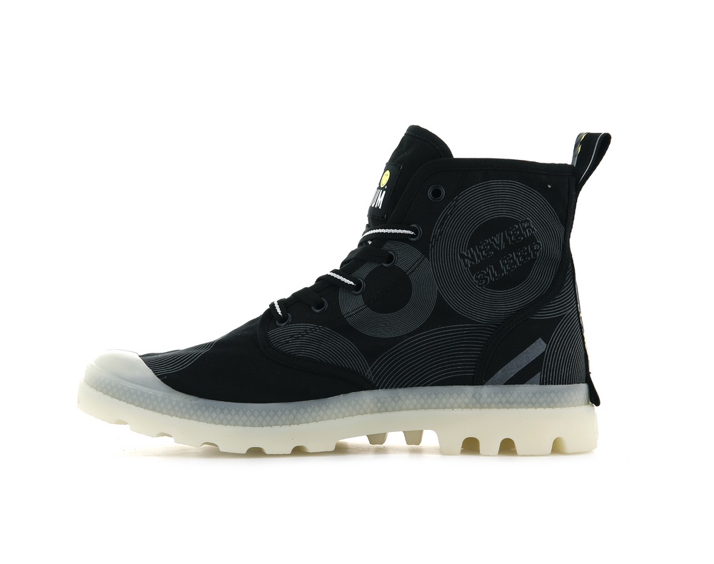 Botas Palladium PAMPA SMILEY GITD Hombre Gris Oscuro | Costa Rica-53670